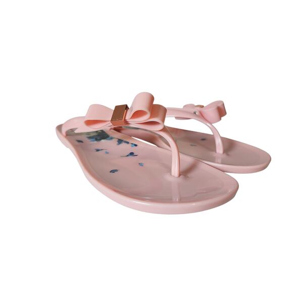 Ted Baker Jelly Flip Flops Thong Sandal Bow Womens 40 US 9.5 Pink Suzzip Shoe - Picture 12 of 15